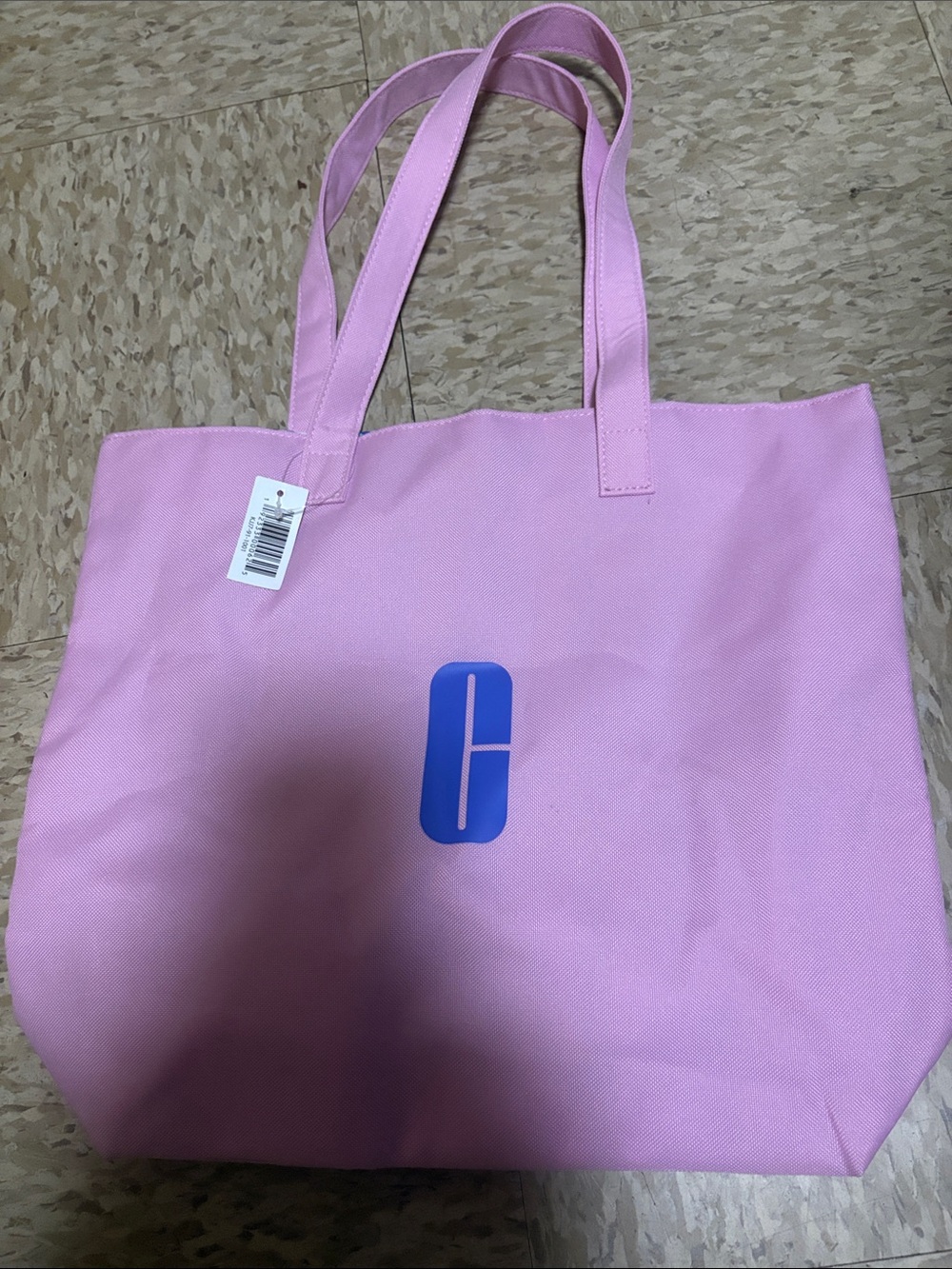 Clinique Light Pink Tote with Blue Logo